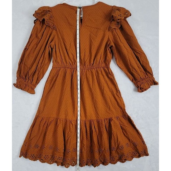 Universal Thread Women's Copper Brown Eyelet Dress Size X Small XS NWT - Picture 8 of 16